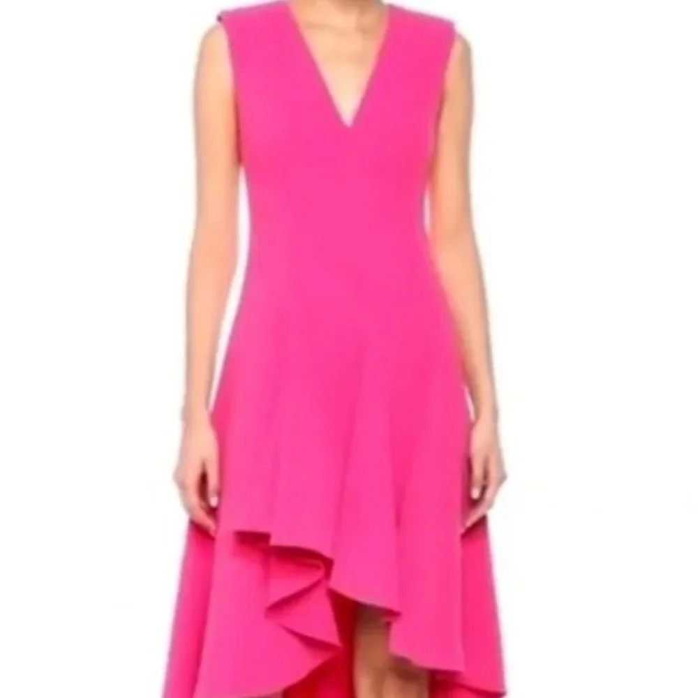 NWT Halston Heritage Pink High Low Sleeveless Cocktail Dress - Picture 1 of 5